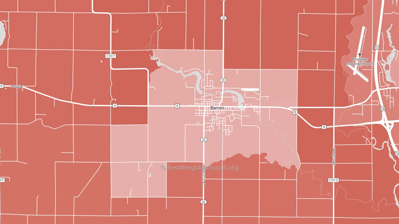 54812, WI block-group political-lean map