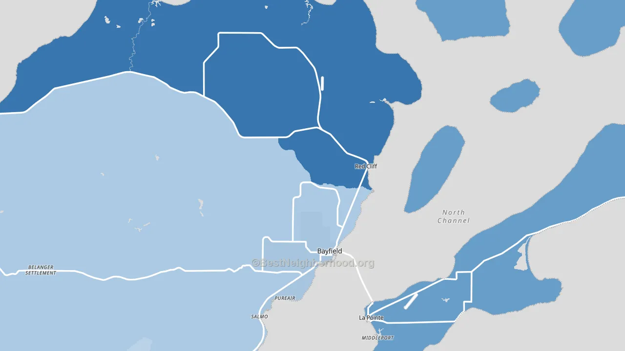 54814, WI block-group political-lean map