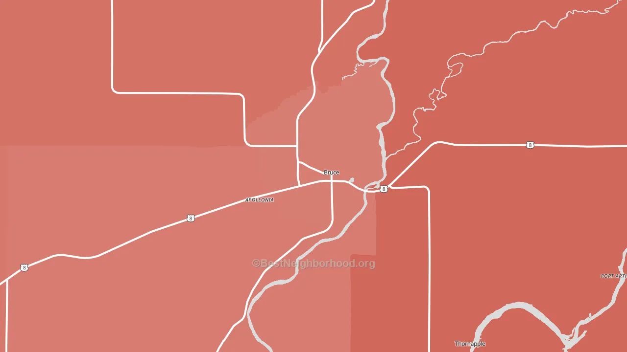 54819, WI block-group political-lean map