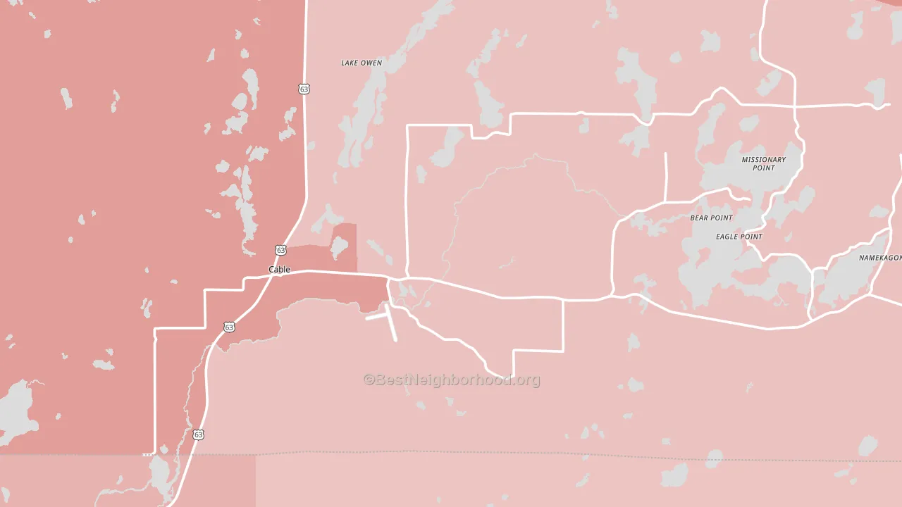 54821, WI block-group political-lean map