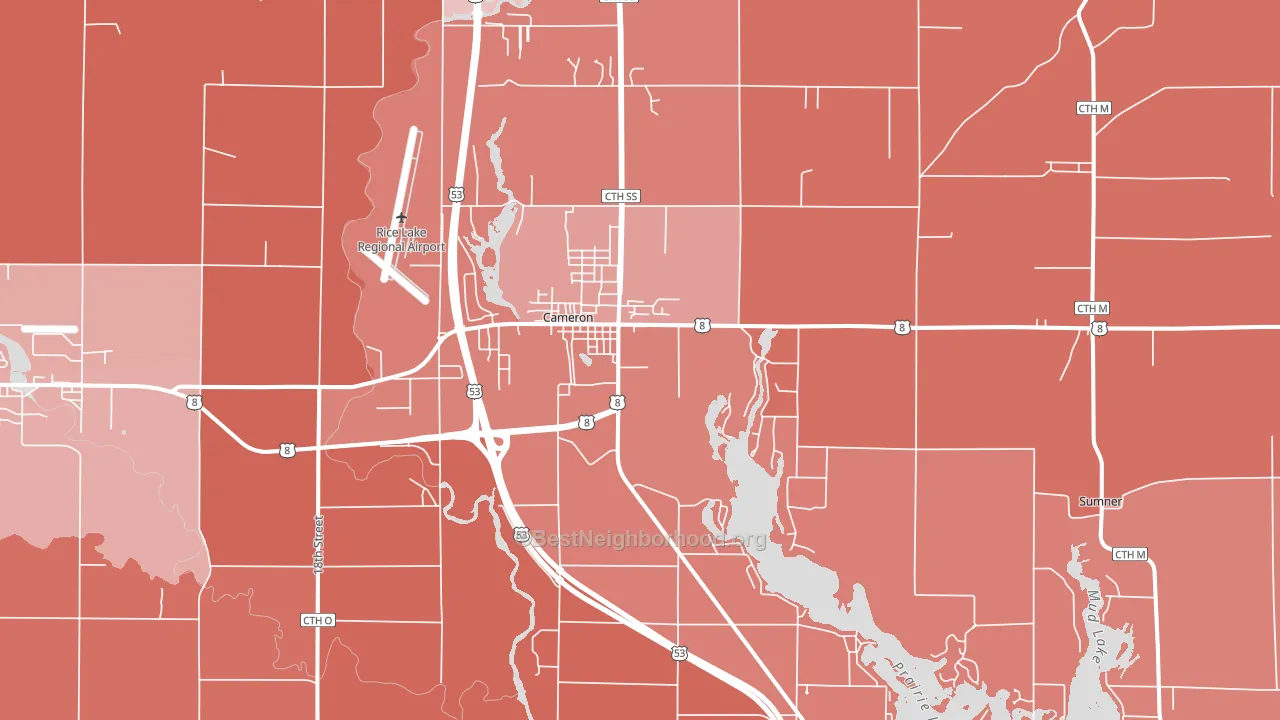 54822, WI block-group political-lean map