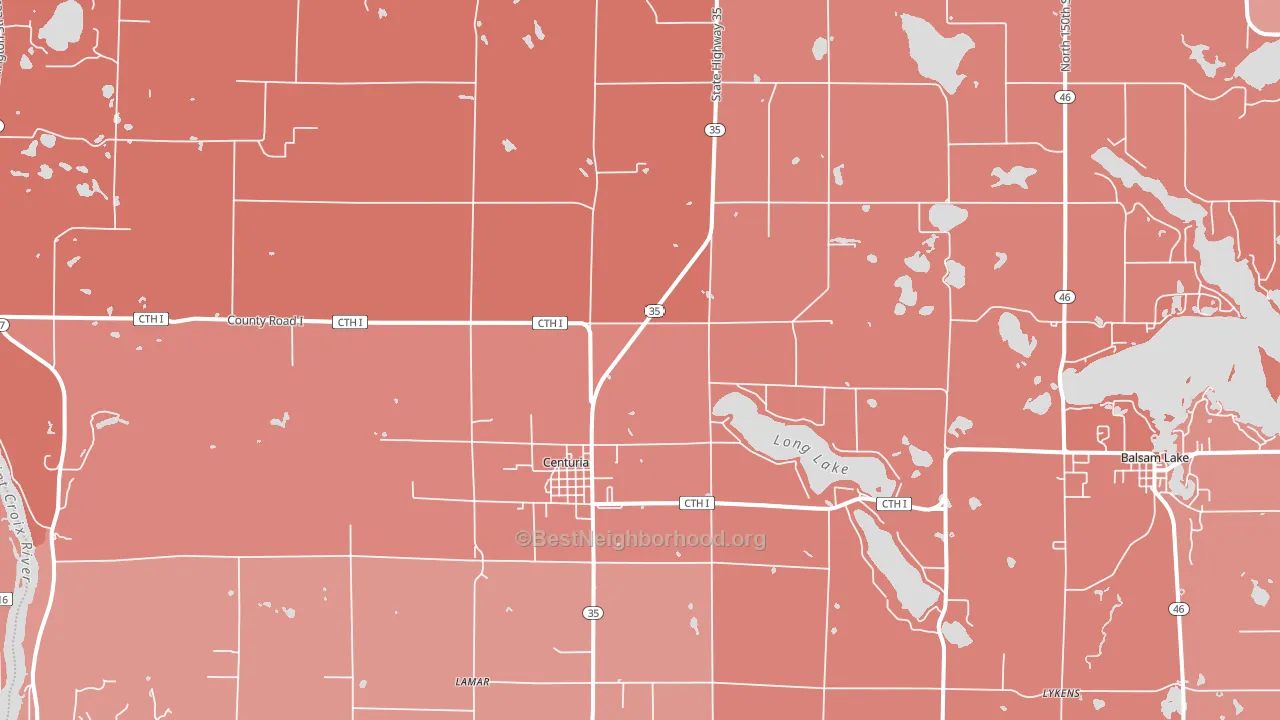 54824, WI block-group political-lean map