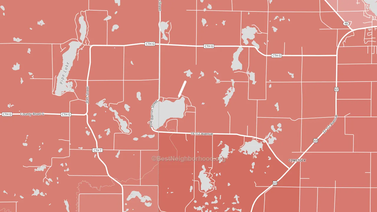 54826, WI block-group political-lean map