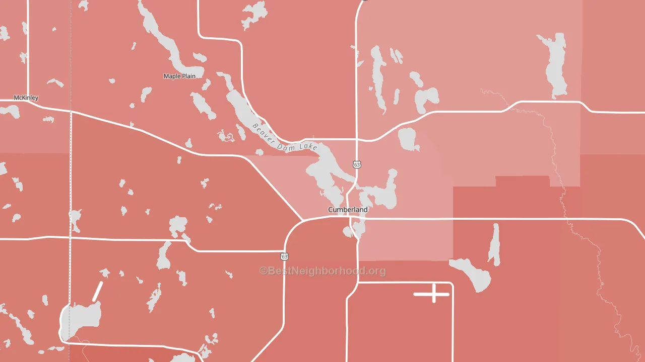 54829, WI block-group political-lean map