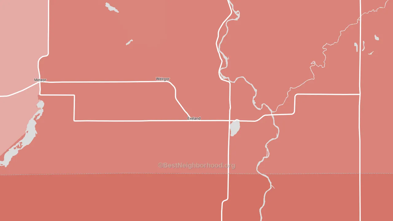 54835, WI block-group political-lean map