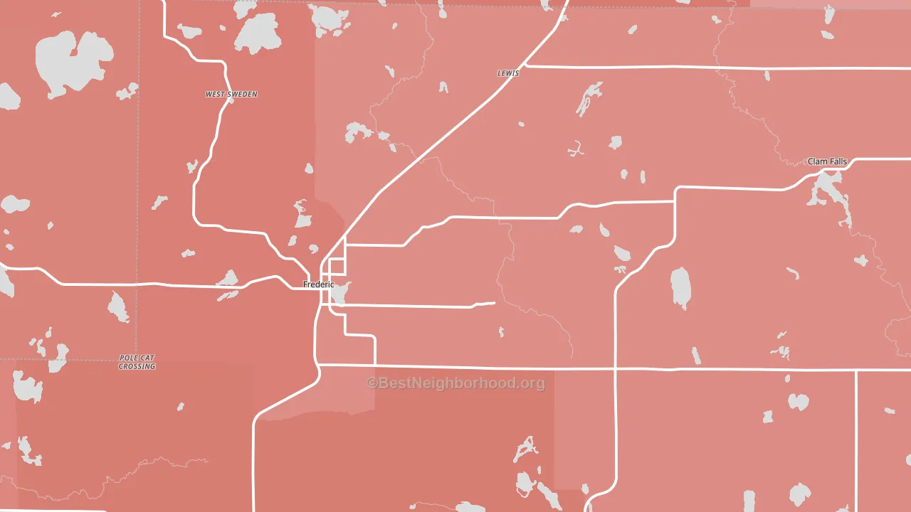 54837, WI block-group political-lean map