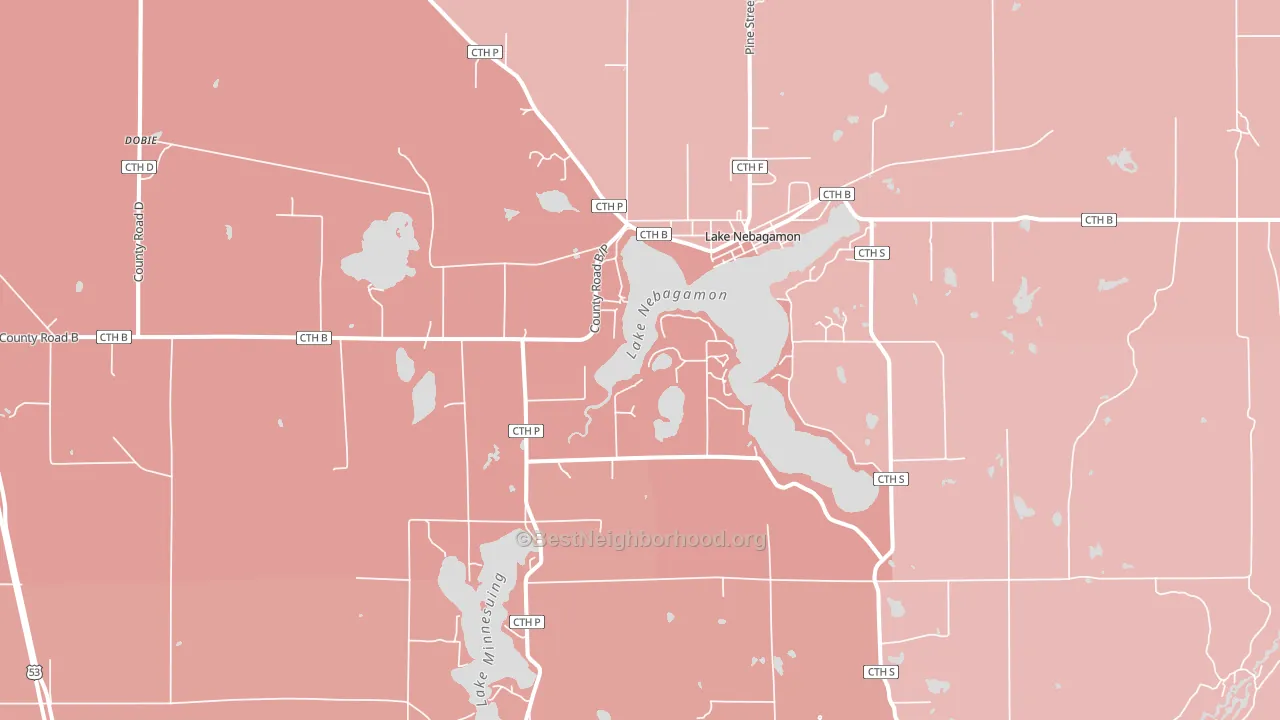 54849, WI block-group political-lean map