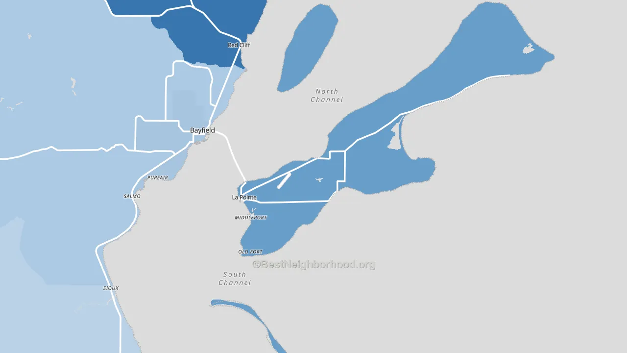 54850, WI block-group political-lean map