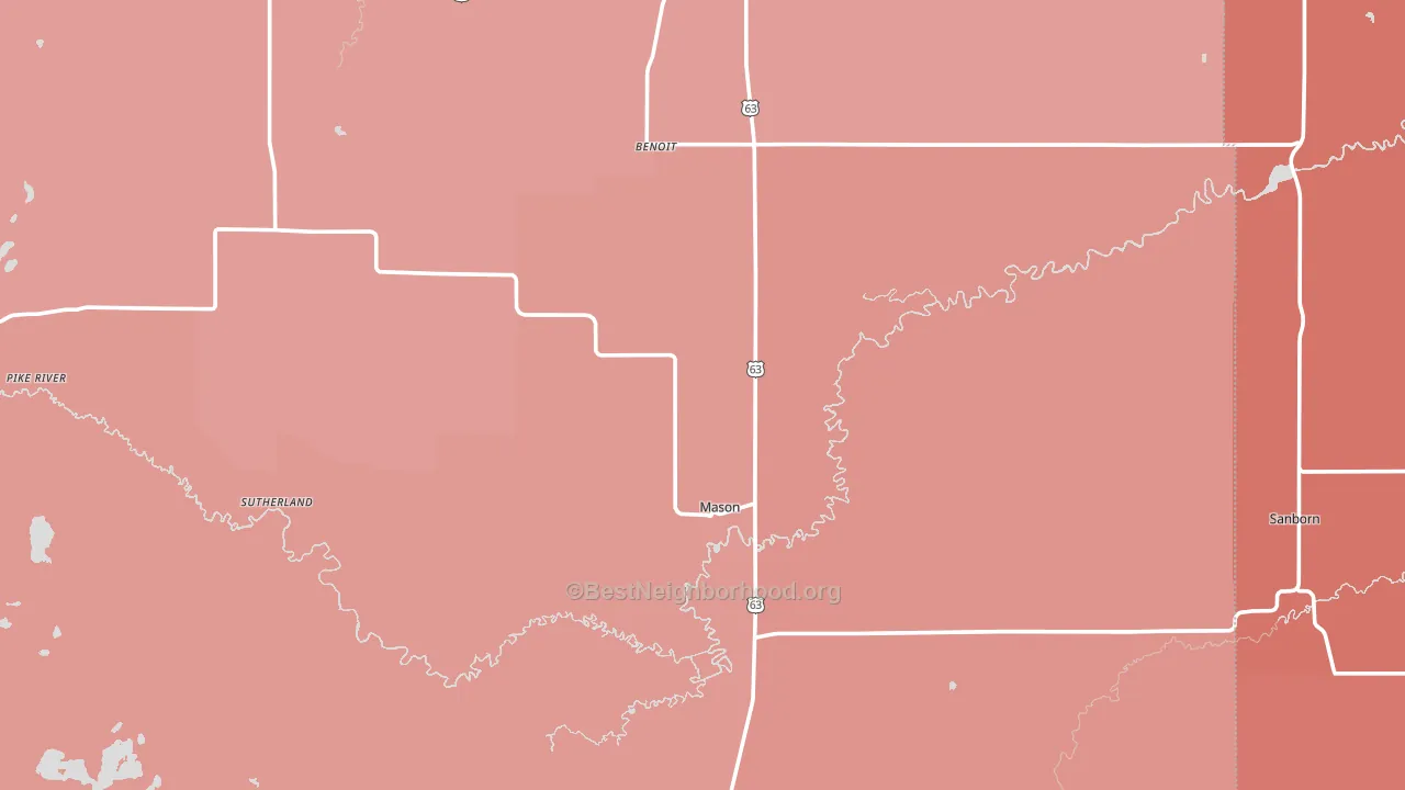 54856, WI block-group political-lean map