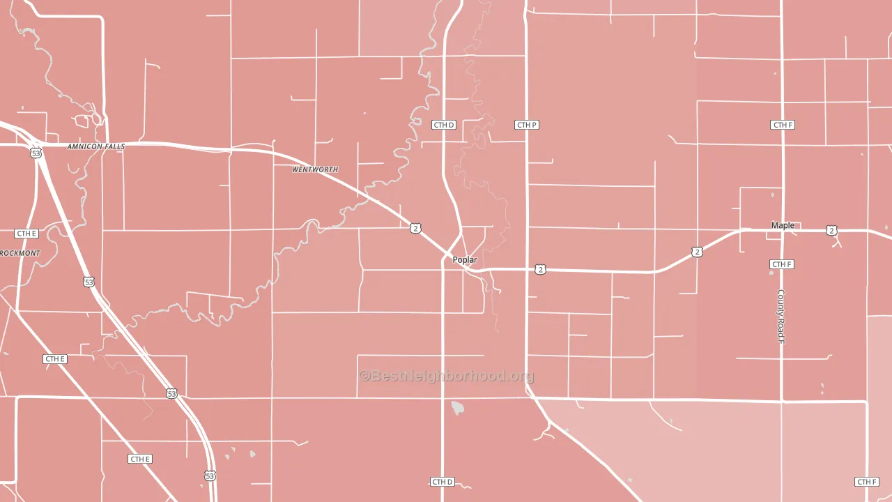 54864, WI block-group political-lean map