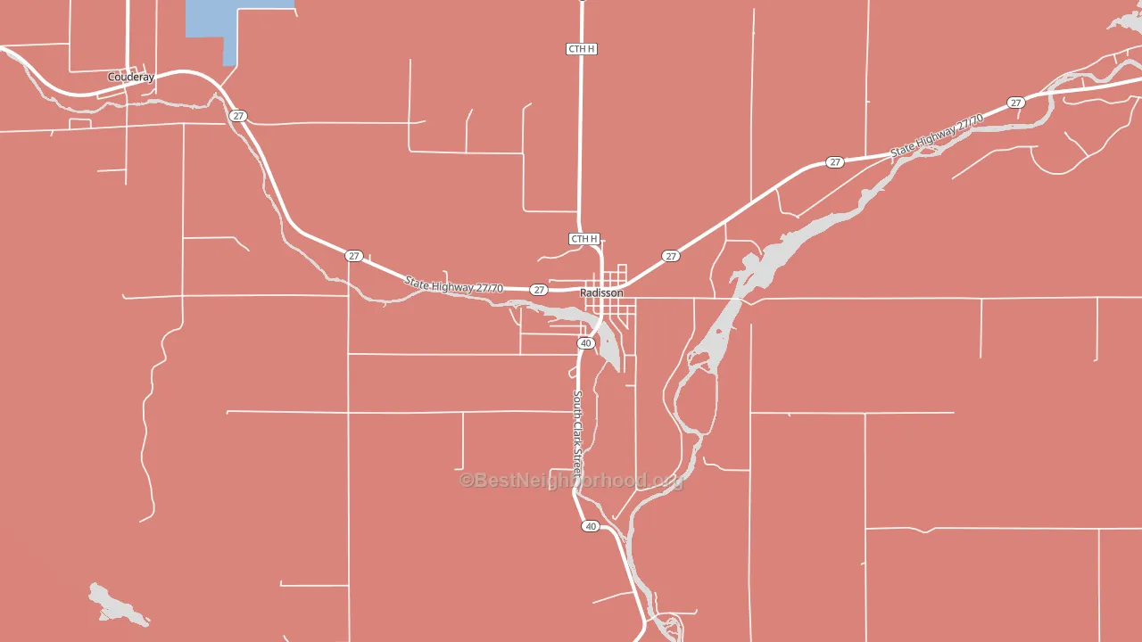 54867, WI block-group political-lean map