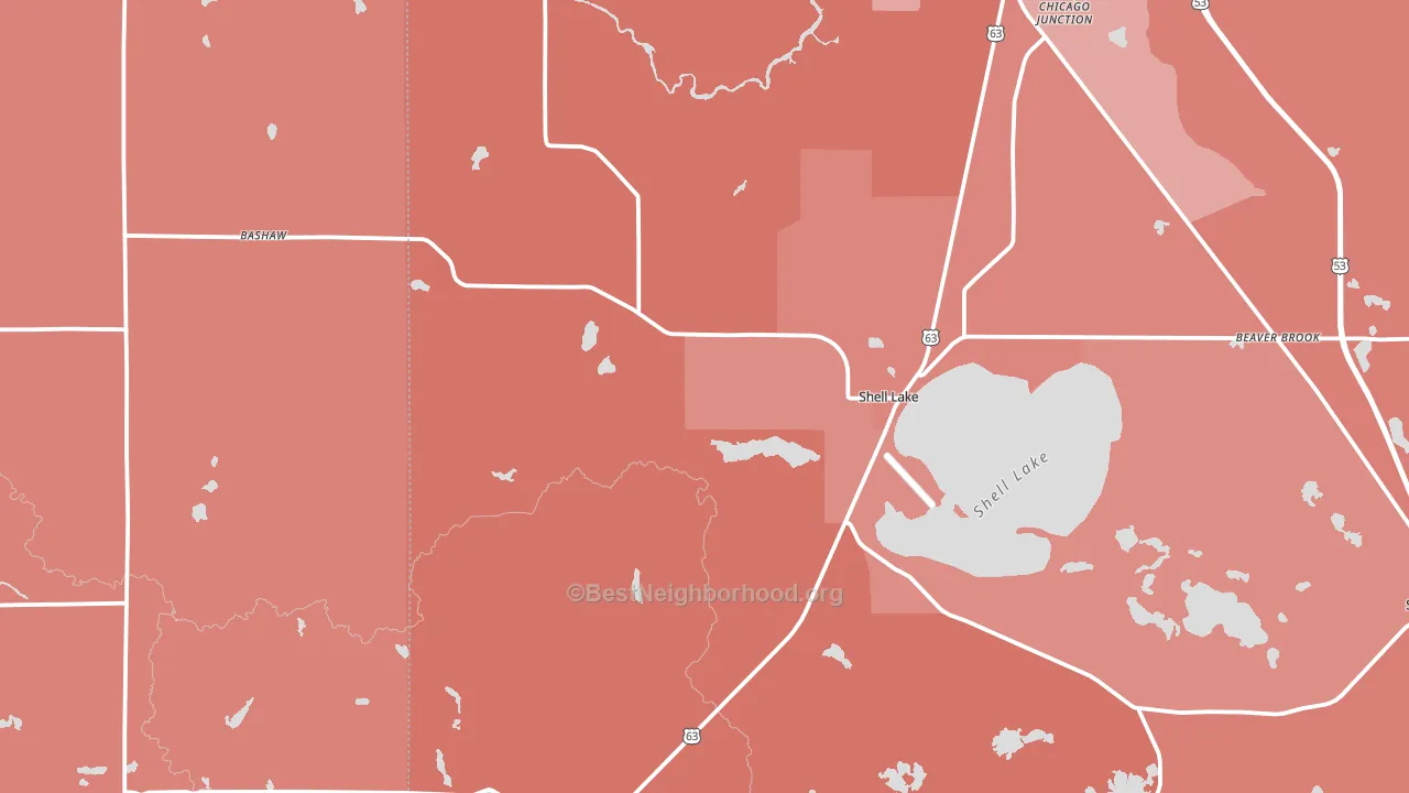 54871, WI block-group political-lean map