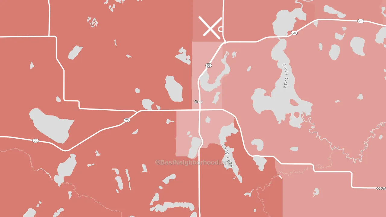 54872, WI block-group political-lean map
