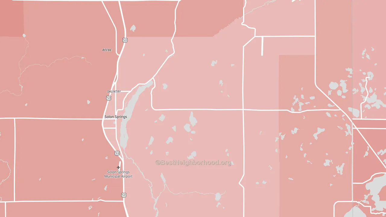 54873, WI block-group political-lean map