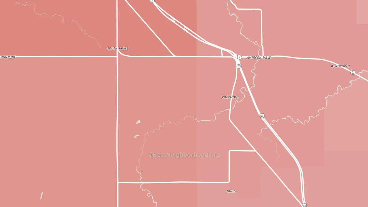 54874, WI block-group political-lean map