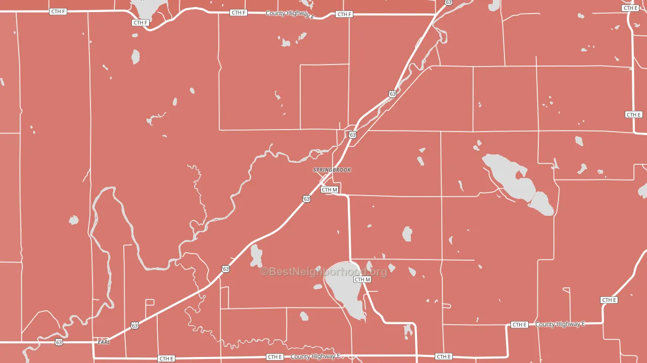 54875, WI block-group political-lean map
