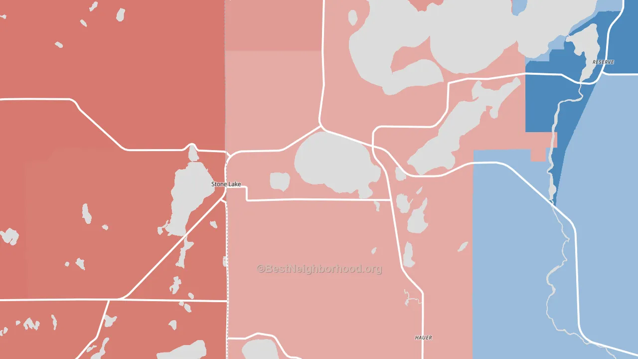 54876, WI block-group political-lean map
