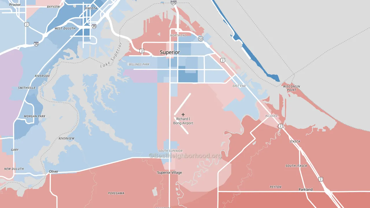 54880, WI block-group political-lean map