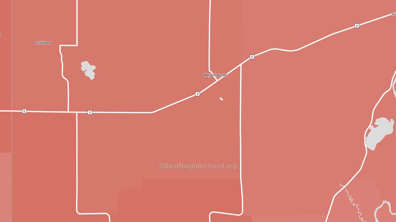 54895, WI block-group political-lean map