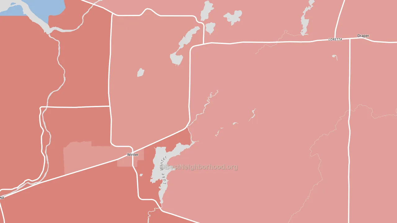 54896, WI block-group political-lean map