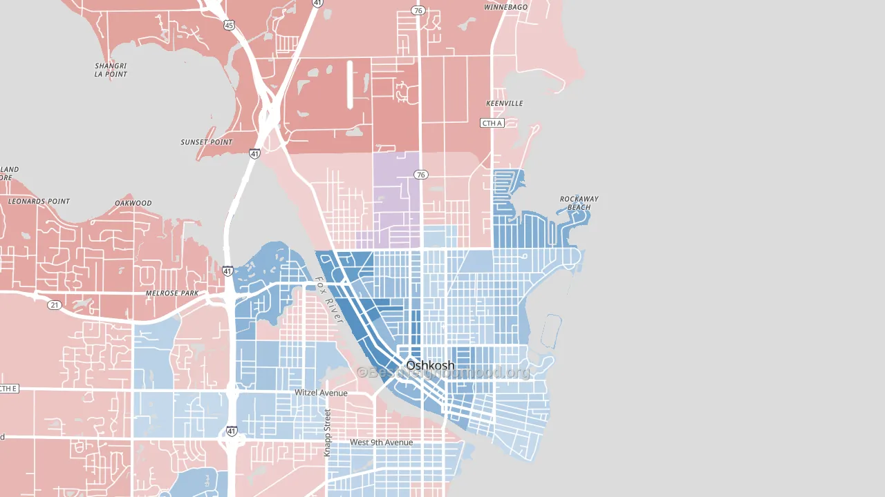 54901, WI block-group political-lean map