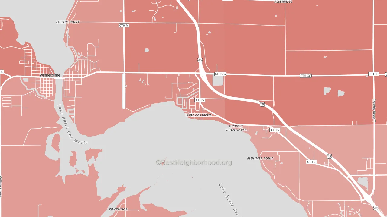 54927, WI block-group political-lean map