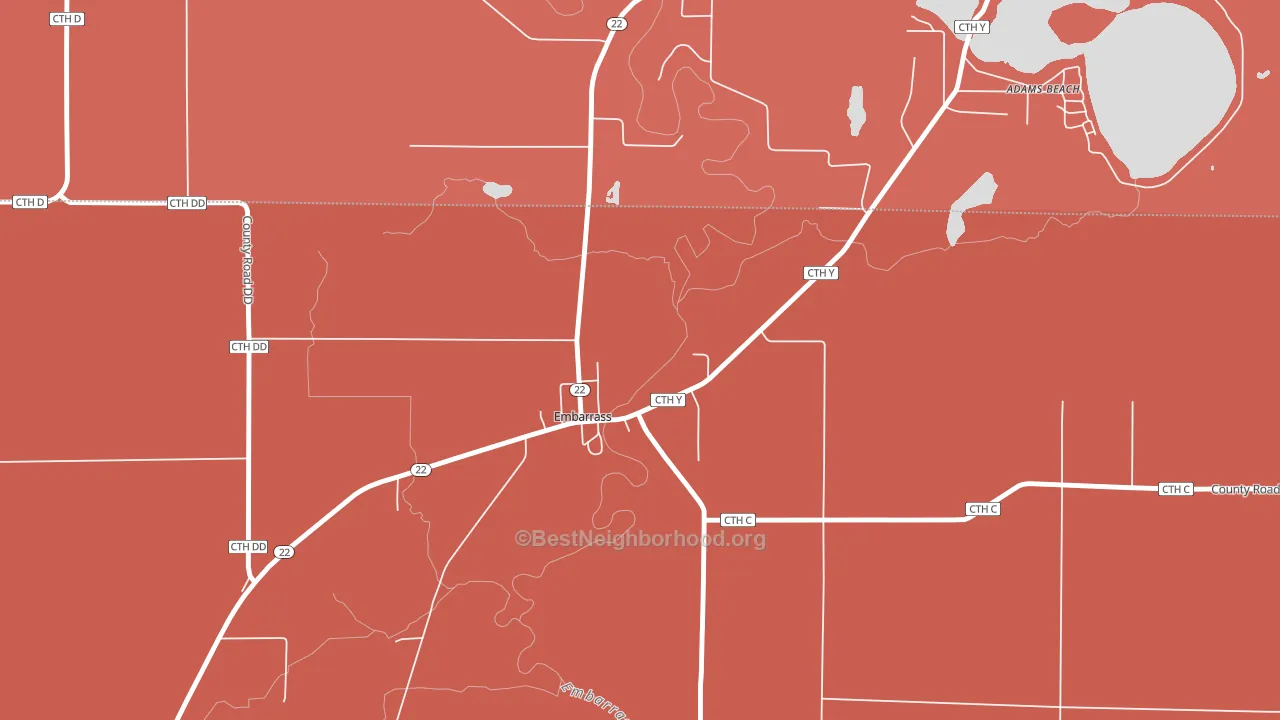 54933, WI block-group political-lean map