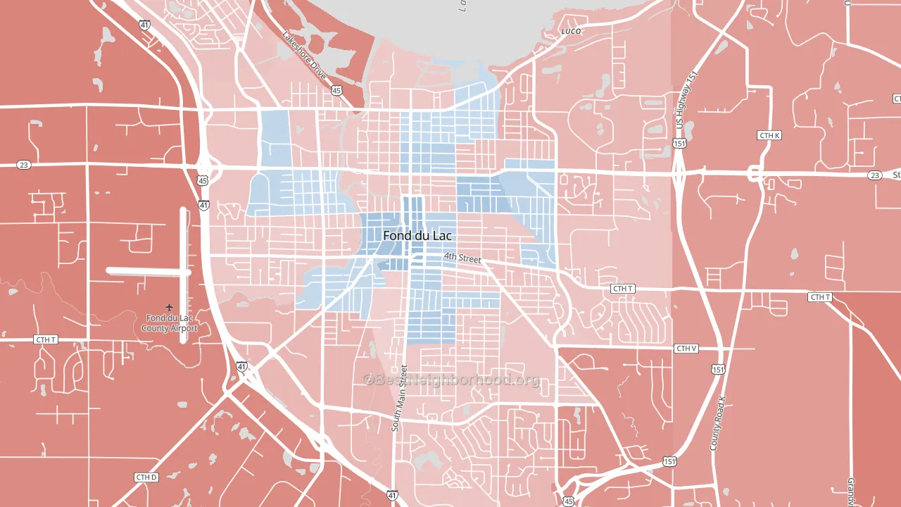 54935, WI block-group political-lean map