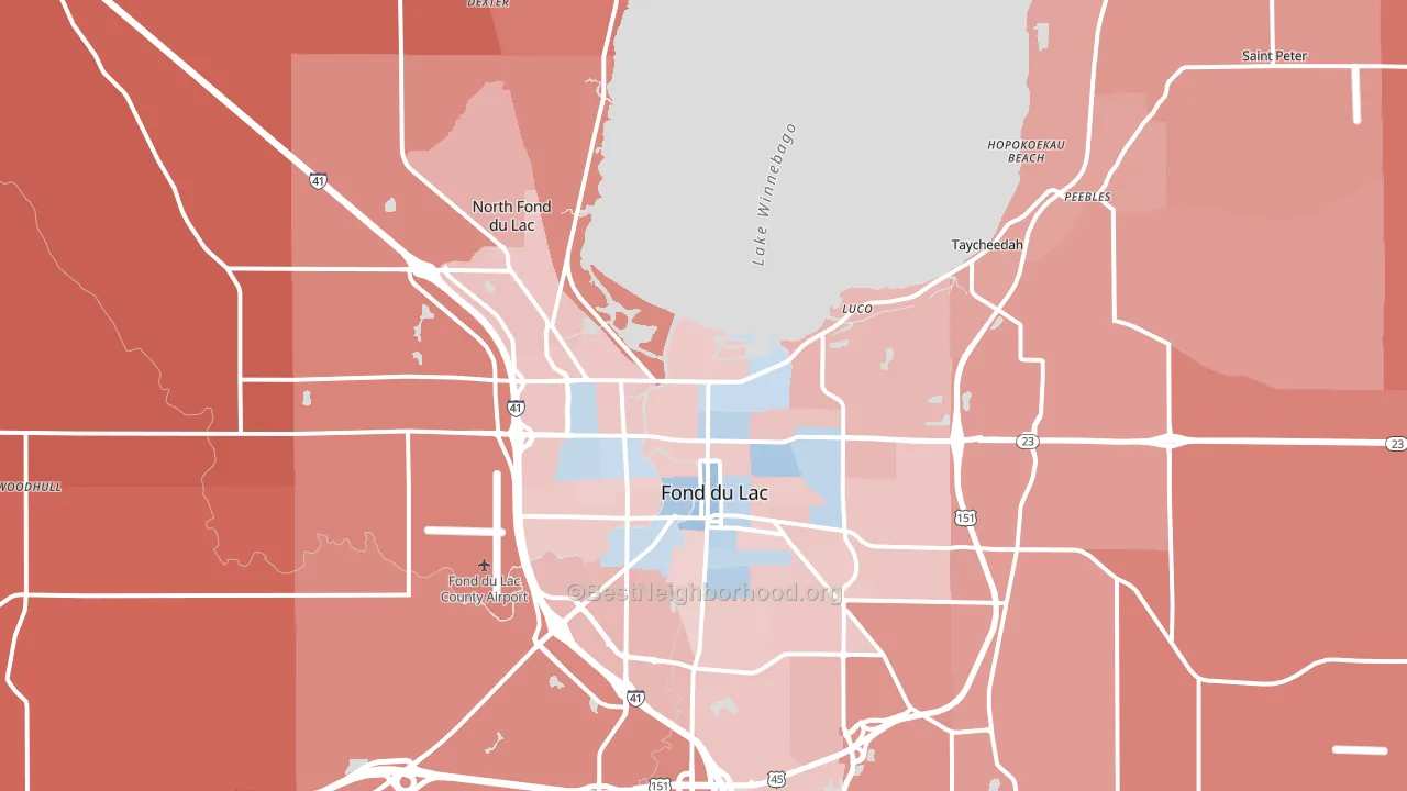54937, WI block-group political-lean map
