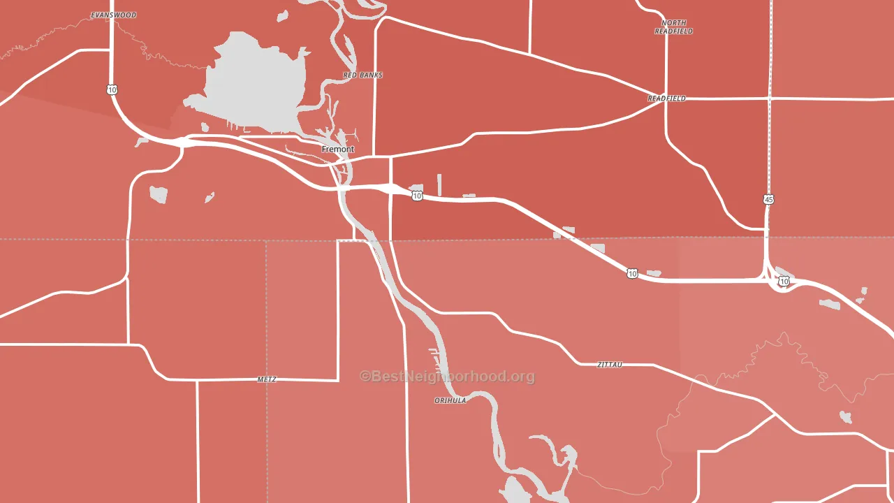 54940, WI block-group political-lean map