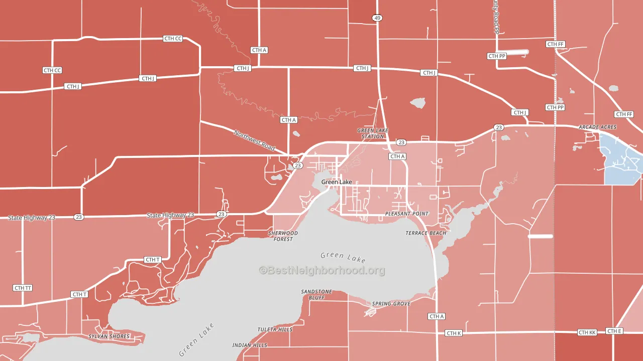 54941, WI block-group political-lean map