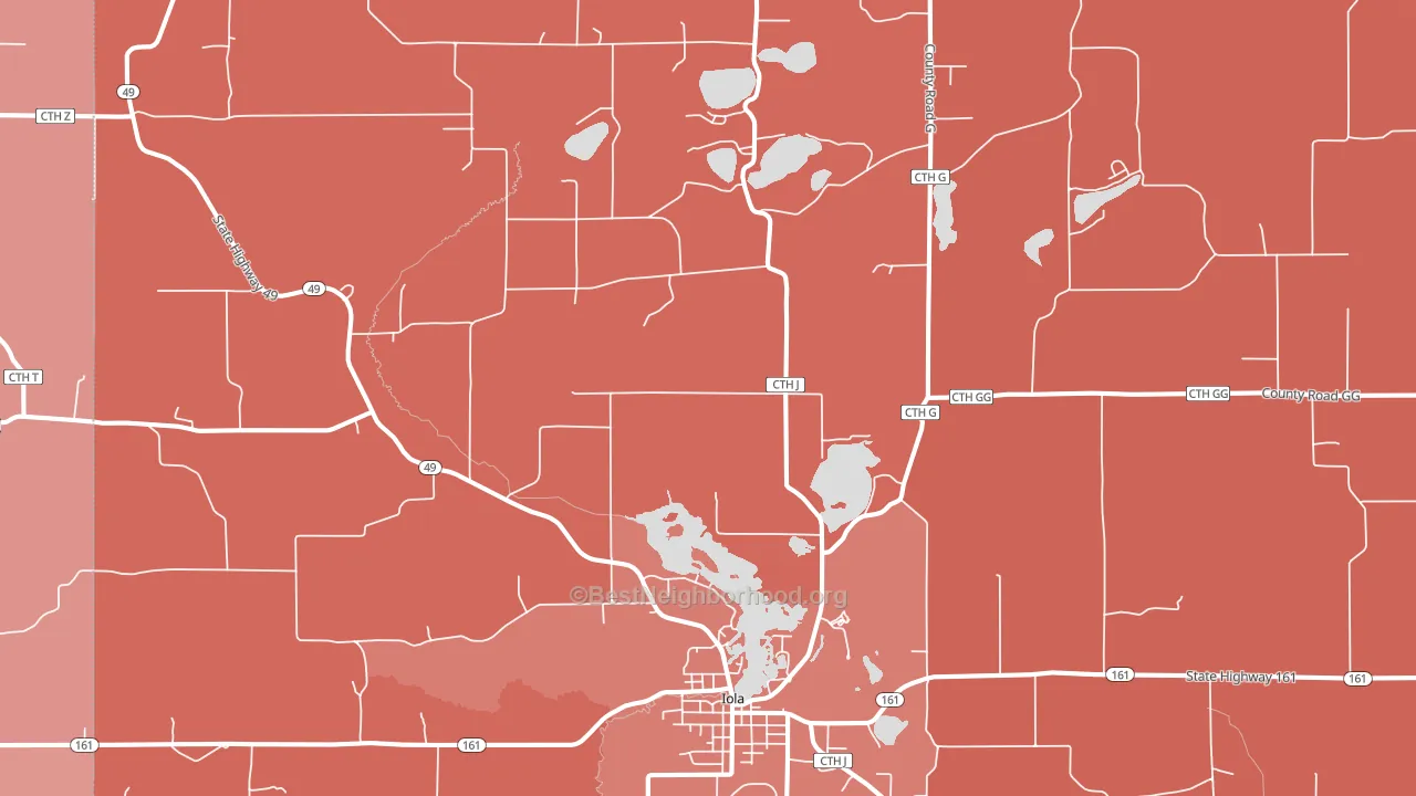 54945, WI block-group political-lean map