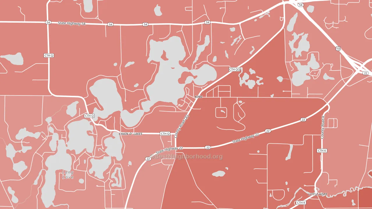 54946, WI block-group political-lean map