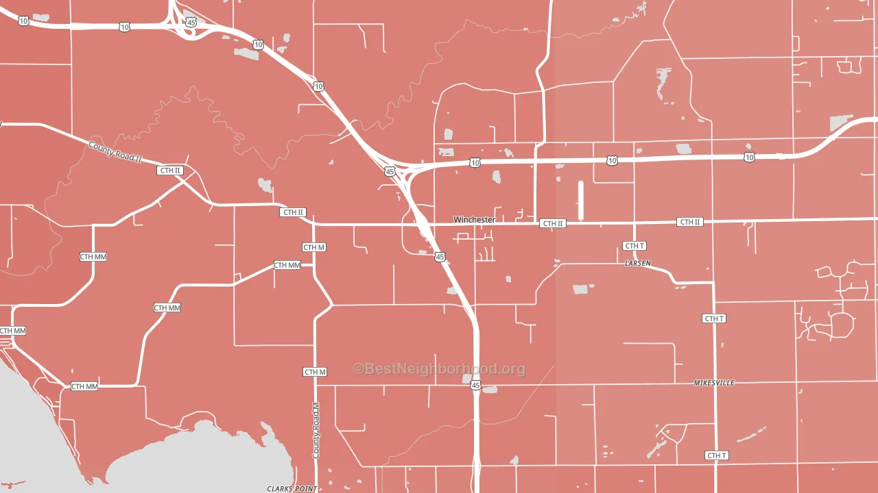 54947, WI block-group political-lean map