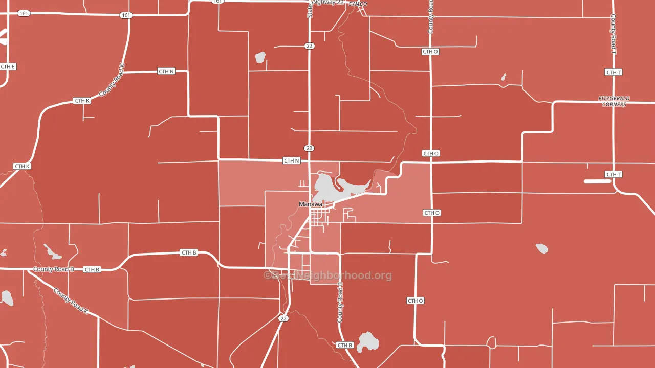 54949, WI block-group political-lean map