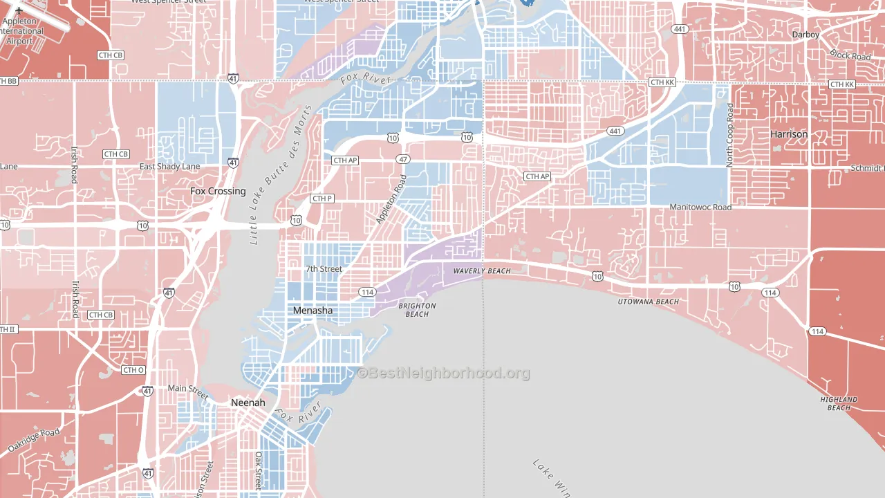 54952, WI block-group political-lean map