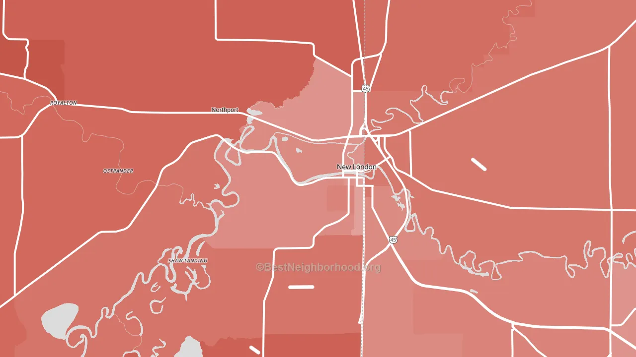 54961, WI block-group political-lean map
