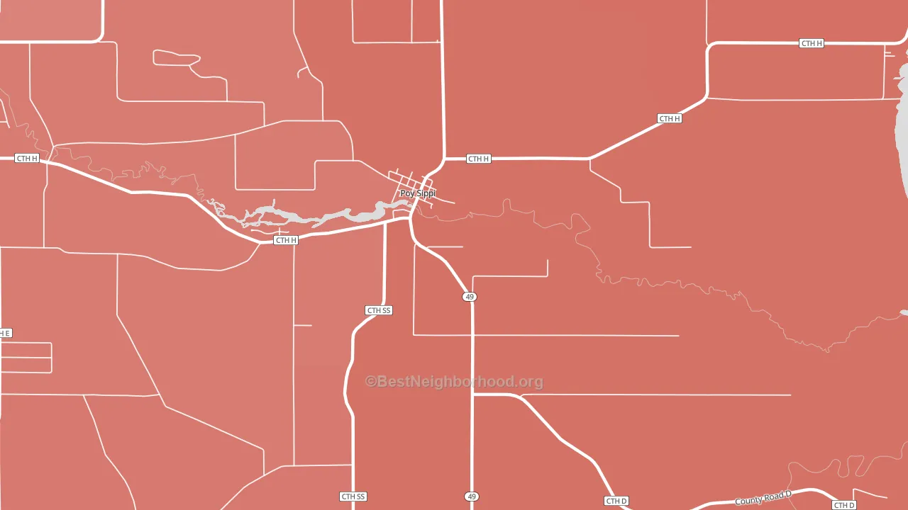 54967, WI block-group political-lean map