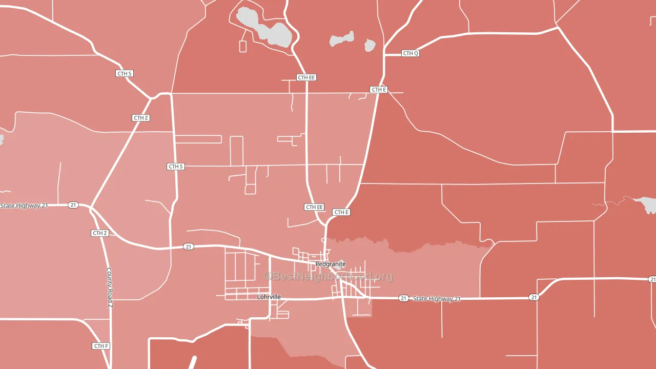 54970, WI block-group political-lean map