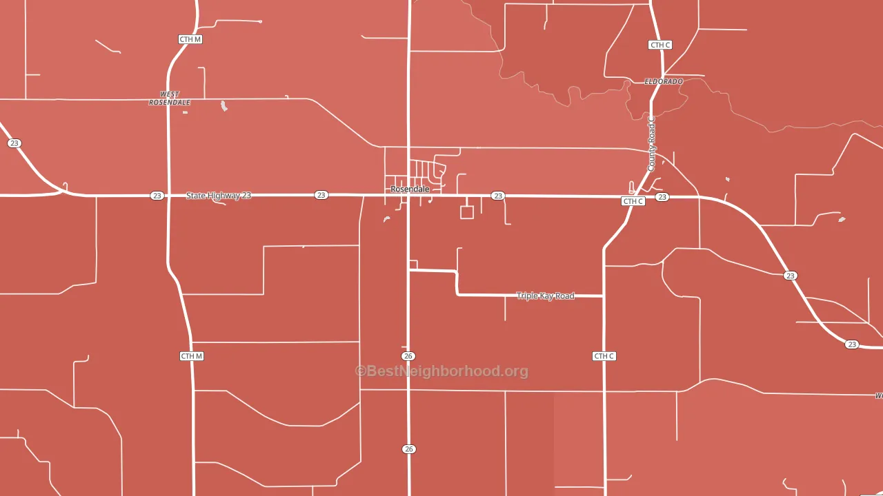 54974, WI block-group political-lean map