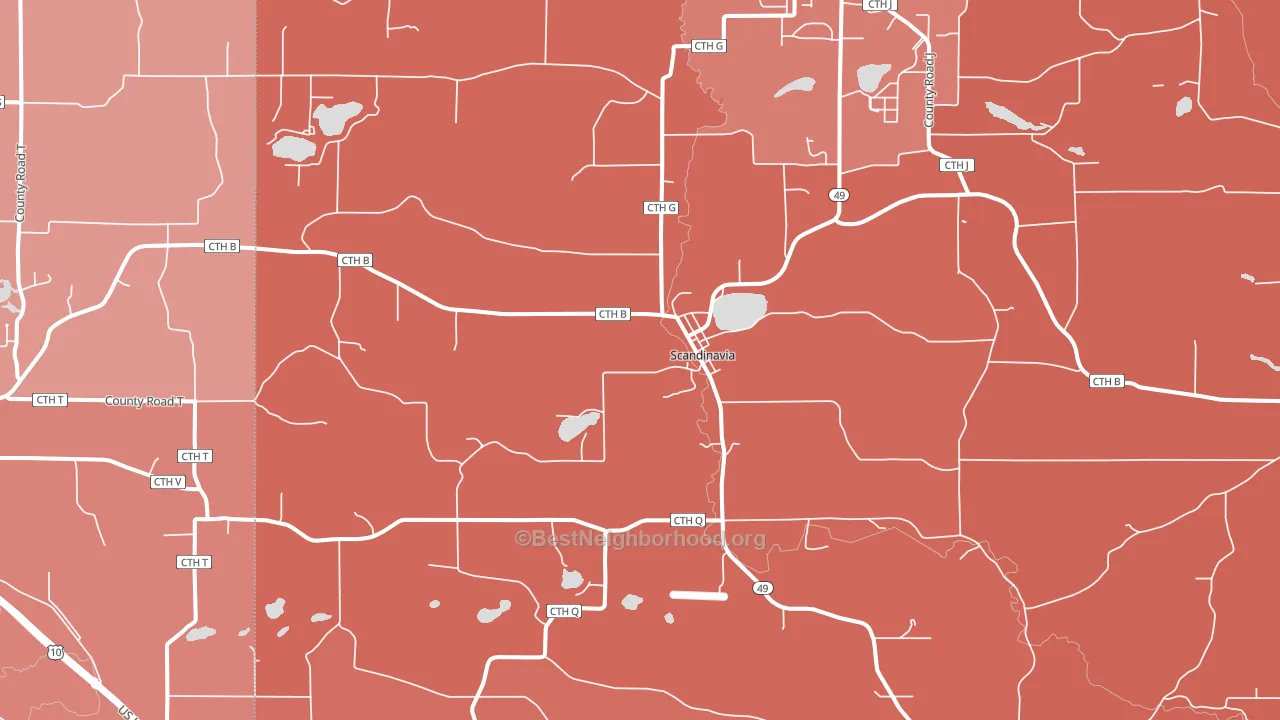 54977, WI block-group political-lean map
