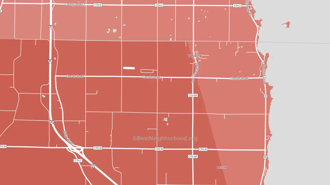 54979, WI block-group political-lean map