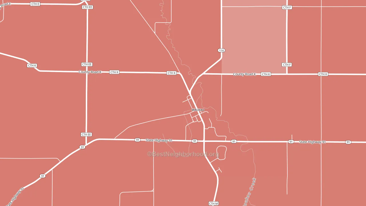 54980, WI block-group political-lean map