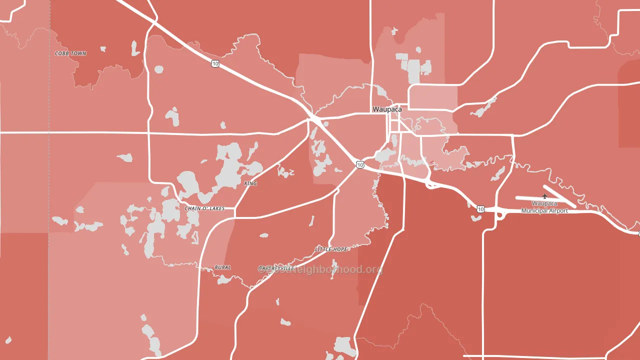54981, WI block-group political-lean map