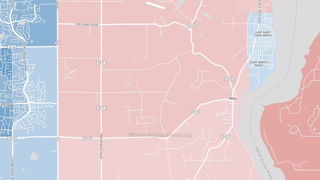 55001, MN block-group political-lean map