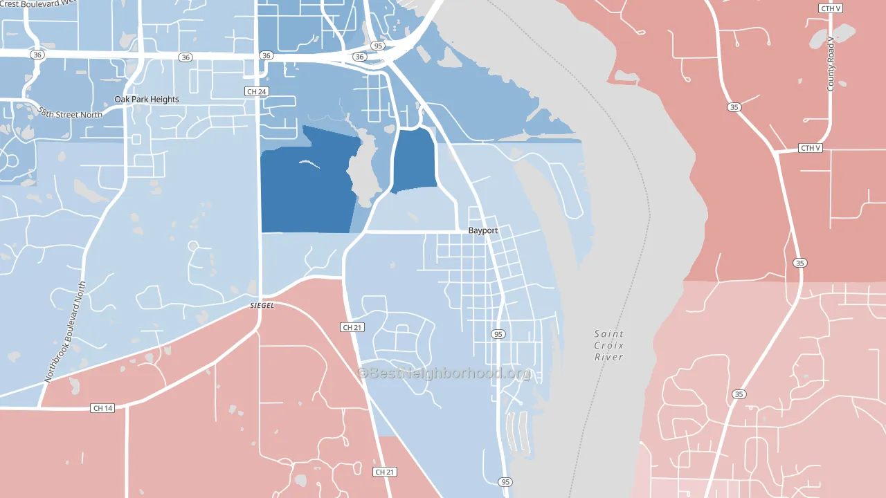 55003, MN block-group political-lean map