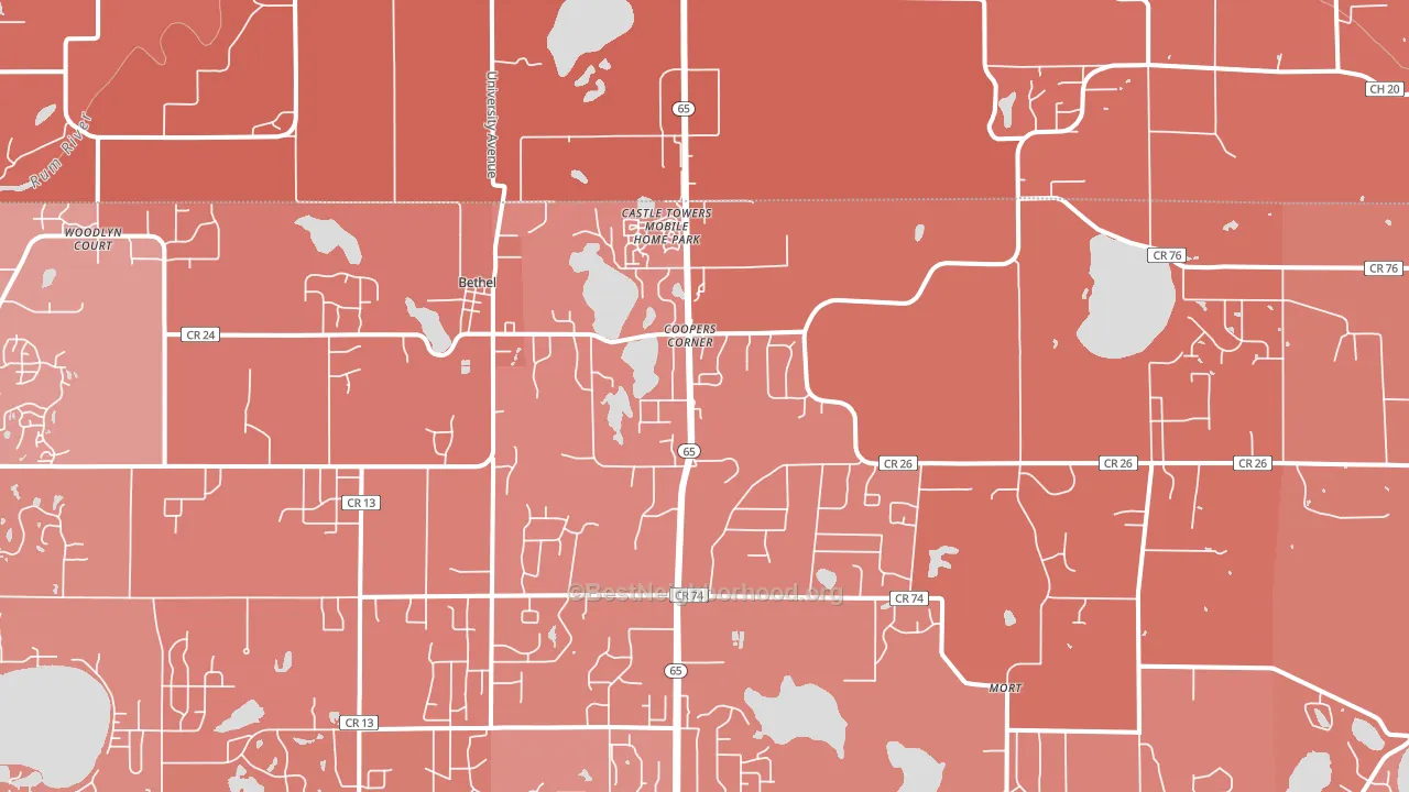 55005, MN block-group political-lean map