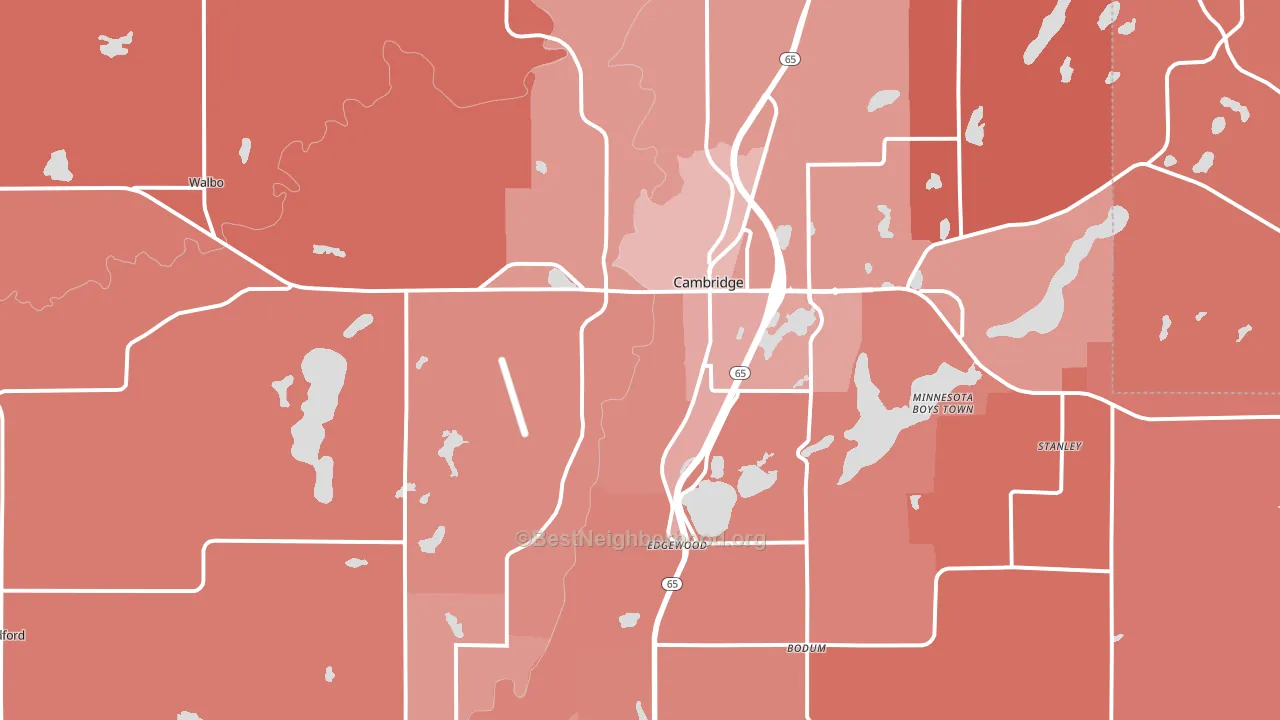 55008, MN block-group political-lean map
