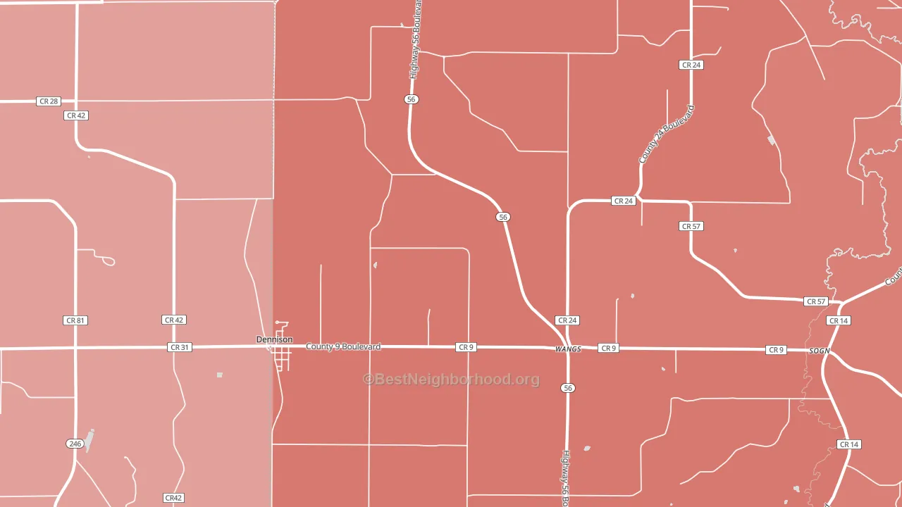 55018, MN block-group political-lean map