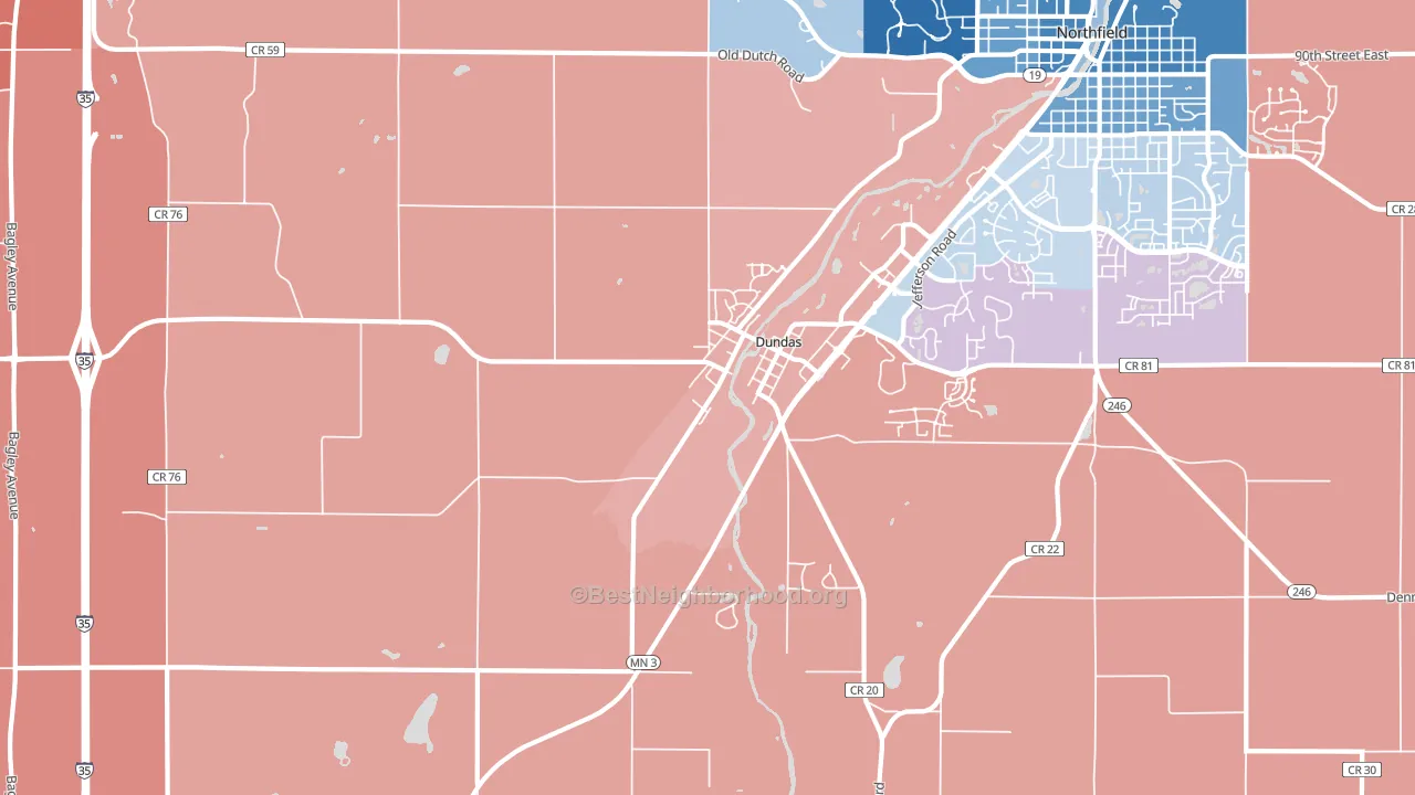55019, MN block-group political-lean map